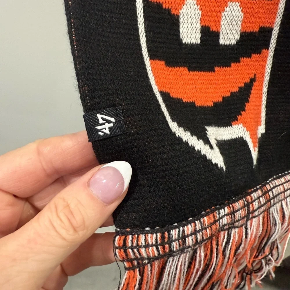 47 Brand Black and Orange Knit Scarf